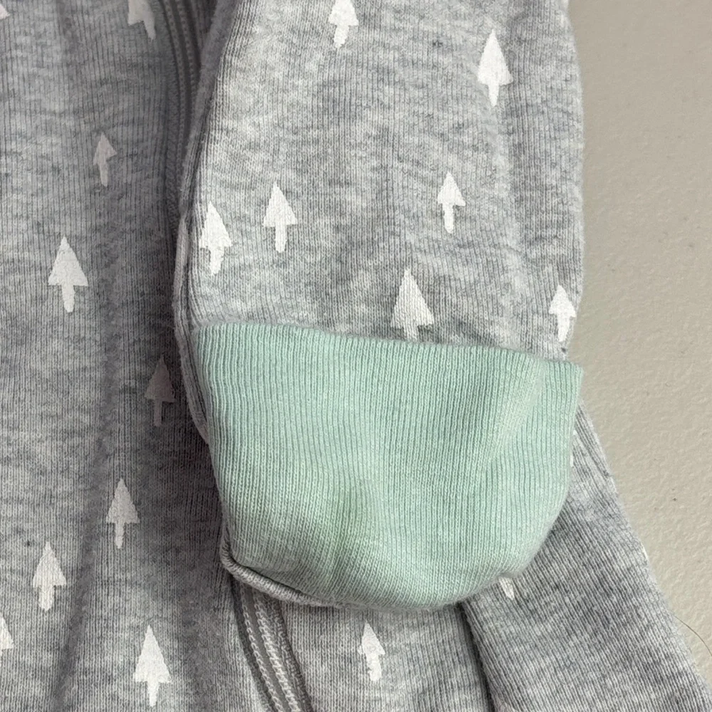 Gray and Mint Christmas Pine Tree Baby Onesie